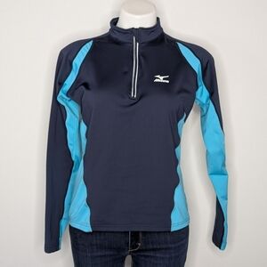 ✨3/$15 Mizuno blue 1/3 zip long sleeve pullover M